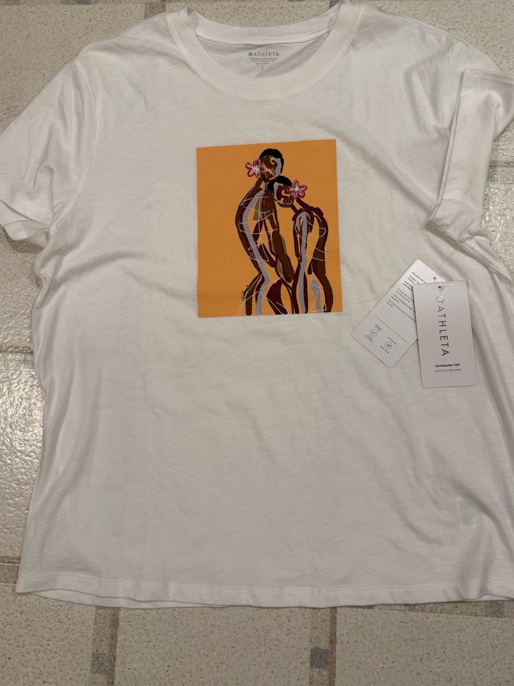 NWT Athleta organic cotton top, “Outbound Top” Large